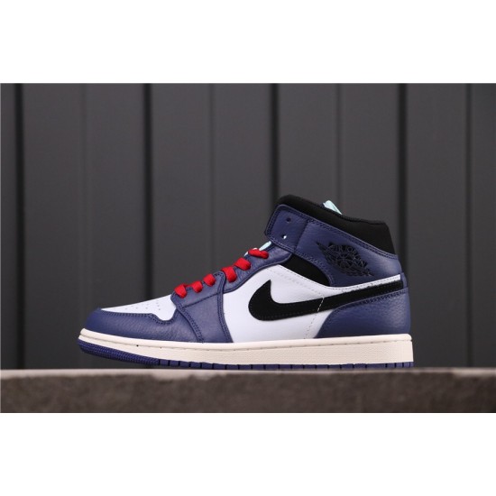 Air Jordan 1 Mid 852542-400 Fialová Bílá Černá