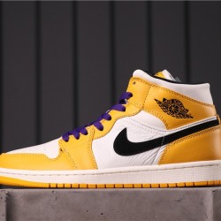 Air Jordan 1 Mid "Lakers" 852542-700 žlutá Bílá černá