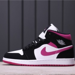 Air Jordan 1 Mid "White Black Pink" BQ6472-005 Černá Bílá Fialová