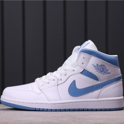 Air Jordan 1 Mid "UNC" BQ6472-114 Bílá Modrá