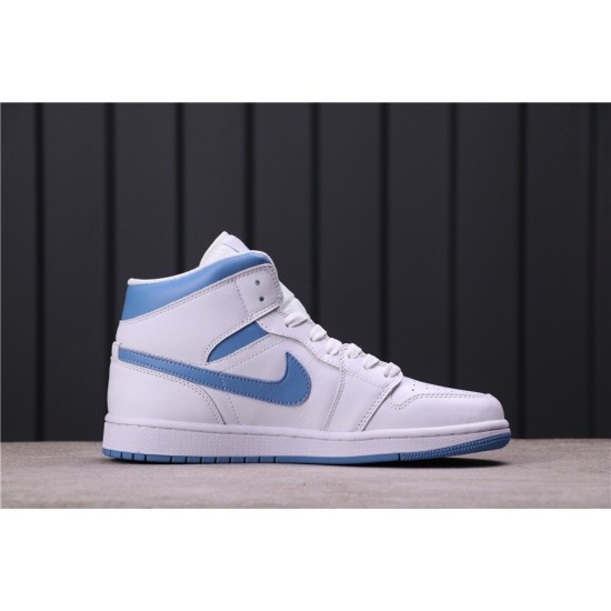 Air Jordan 1 Mid "UNC" BQ6472-114 Bílá Modrá