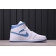 Air Jordan 1 Mid "UNC" BQ6472-114 Bílá Modrá