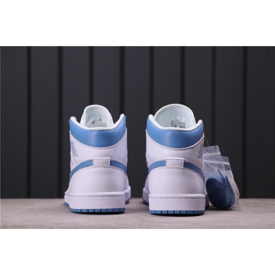 Air Jordan 1 Mid "UNC" BQ6472-114 Bílá Modrá