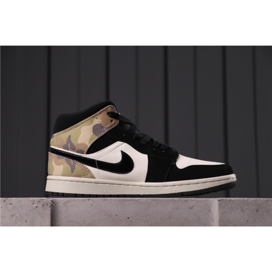 Air Jordan 1 Mid "CAMO" CW5490-001 Zlato Bílá černá