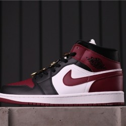 Air Jordan 1 Mid CZ4385-016 vínově červená Bílá černá