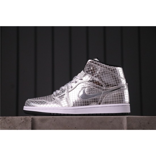 Air Jordan 1 Mid "Disco Ball" CU9304-001 Vše stříbrné