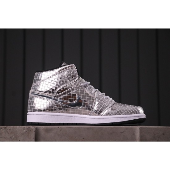 Air Jordan 1 Mid "Disco Ball" CU9304-001 Vše stříbrné