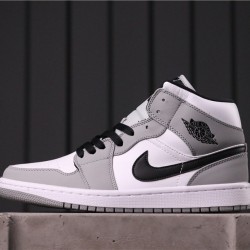 Air Jordan 1 Mid "Light Smoke Grey" 554724-092 šedá Bílá černá