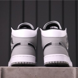 Air Jordan 1 Mid "Light Smoke Grey" 554724-092 šedá Bílá černá