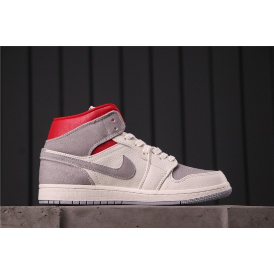 Sneakersnstuff x Air Jordan 1 Mid "Light Smoke Grey" CT3443-100 Šedá Bílá Červená