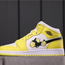 Air Jordan 1 Mid SE GS "Rose Patch" AV5174-700 žlutá Bílá černá