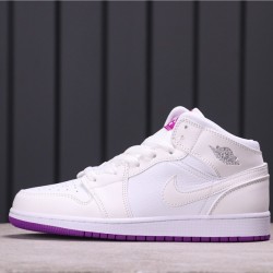 Air Jordan 1 Mid "Sanded Purple" 555112-ID Bílá Fialová