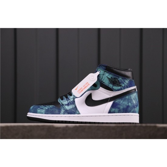 Air Jordan 1 Mid "Tie-Dye" CD0461-100 Modrá Bílá Černá