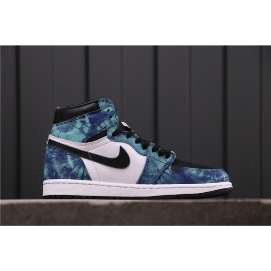 Air Jordan 1 Mid "Tie-Dye" CD0461-100 Modrá Bílá Černá