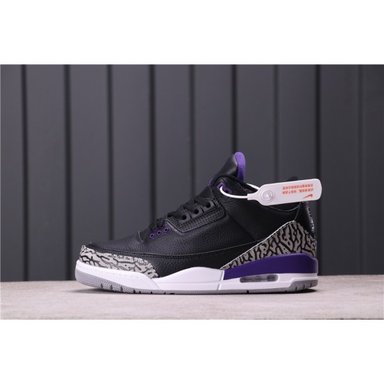 Air Jordan 3 "Court Purple" CT8532-050 Black Purpole