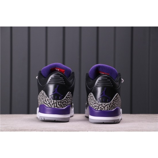 Air Jordan 3 "Court Purple" CT8532-050 Black Purpole