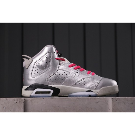 Air Jordan 6 GS "VALENTINE'S DAY" 543390-009 Stříbrná růžová