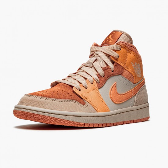 Dámské/Pánské Nike Jordan 1 Mid Apricot Orange Apricot Agate Terra Blush DH4270-800 obuv